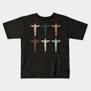 Terracotta Pallet Crucifix Sticker Set Kids T-Shirt